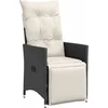 Image de vidaXL - 3-delige - Bistroset - met - kussens - poly - rattan - zwart