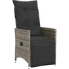 Image de vidaXL - 3-delige - Bistroset - met - kussens - poly - rattan - grijs