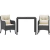 Image de vidaXL - 3-delige - Tuinset - met - kussens - poly - rattan - zwart