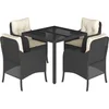 Image de vidaXL - 5-delige - Tuinset - met - kussens - poly - rattan - zwart