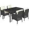 Image de vidaXL - 5-delige - Tuinset - met - kussens - poly - rattan - zwart