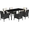 Image de vidaXL - 7-delige - Tuinset - met - kussens - poly - rattan - zwart