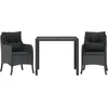 Image de vidaXL - 3-delige - Tuinset - met - kussens - poly - rattan - zwart