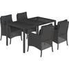 Image de vidaXL - 5-delige - Tuinset - met - kussens - poly - rattan - zwart