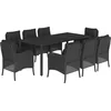 Image de vidaXL - 9-delige - Tuinset - poly - rattan - zwart