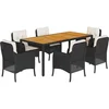Image de vidaXL - 7-delige - Tuinset - met - kussens - poly - rattan - zwart