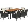 Image de vidaXL - 9-delige - Tuinset - poly - rattan - zwart