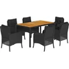 Image de vidaXL - 7-delige - Tuinset - met - kussens - poly - rattan - zwart