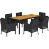 Image de vidaXL - 7-delige - Tuinset - met - kussens - poly - rattan - zwart