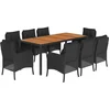Image de vidaXL - 9-delige - Tuinset - poly - rattan - zwart