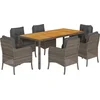 Image de vidaXL - 7-delige - Tuinset - met - kussens - poly - rattan - grijs