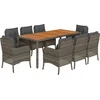 Image de vidaXL - 9-delige - Tuinset - met - kussens - poly - rattan - grijs
