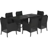 Image de vidaXL - 7-delige - Tuinset - met - kussens - poly - rattan - zwart