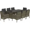 Image de vidaXL - 9-delige - Tuinset - met - kussens - poly - rattan - grijs