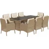 Image de vidaXL - 9-delige - Tuinset - met - kussens - poly - rattan - beige