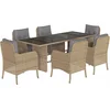 Image de vidaXL - 7-delige - Tuinset - met - kussens - poly - rattan - beige