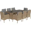 Image de vidaXL - 9-delige - Tuinset - met - kussens - poly - rattan - beige