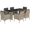 Image de vidaXL - 7-delige - Tuinset - met - kussens - poly - rattan - grijs