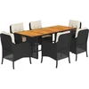 Image de vidaXL - 7-delige - Tuinset - met - kussens - poly - rattan - zwart