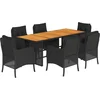 Image de vidaXL - 7-delige - Tuinset - met - kussens - poly - rattan - zwart