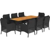 Image de vidaXL - 9-delige - Tuinset - poly - rattan - zwart