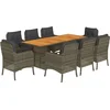 Image de vidaXL - 9-delige - Tuinset - met - kussens - poly - rattan - grijs