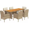 Image de vidaXL - 7-delige - Tuinset - met - kussens - poly - rattan - beige