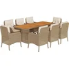 Image de vidaXL - 9-delige - Tuinset - met - kussens - poly - rattan - beige
