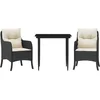 Image de vidaXL - 3-delige - Tuinset - met - kussens - poly - rattan - zwart