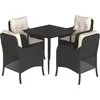 Image de vidaXL - 5-delige - Tuinset - met - kussens - poly - rattan - zwart