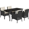 Image de vidaXL - 5-delige - Tuinset - met - kussens - poly - rattan - zwart