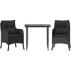 Image de vidaXL - 3-delige - Tuinset - met - kussens - poly - rattan - zwart