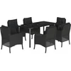 Image de vidaXL - 7-delige - Tuinset - met - kussens - poly - rattan - zwart