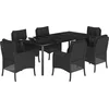 Image de vidaXL - 7-delige - Tuinset - met - kussens - poly - rattan - zwart