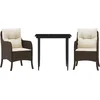Image de vidaXL - 3-delige - Tuinset - met - kussens - poly - rattan - bruin