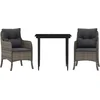 Image de vidaXL - 3-delige - Tuinset - met - kussens - poly - rattan - grijs