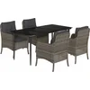 Image de vidaXL - 5-delige - Tuinset - met - kussens - poly - rattan - grijs