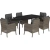 Image de vidaXL - 7-delige - Tuinset - met - kussens - poly - rattan - grijs