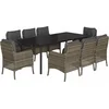 Image de vidaXL - 9-delige - Tuinset - met - kussens - poly - rattan - grijs