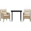 Image de vidaXL - 3-delige - Tuinset - met - kussens - poly - rattan - beige