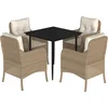 Image de vidaXL - 5-delige - Tuinset - met - kussens - poly - rattan - beige