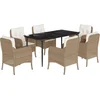 Image de vidaXL - 7-delige - Tuinset - met - kussens - poly - rattan - beige