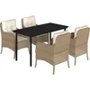 Image de vidaXL - 5-delige - Tuinset - met - kussens - poly - rattan - beige