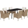 Image de vidaXL - 7-delige - Tuinset - met - kussens - poly - rattan - beige