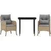 Image de vidaXL - 3-delige - Tuinset - met - kussens - poly - rattan - beige