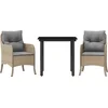 Image de vidaXL - 3-delige - Tuinset - met - kussens - poly - rattan - beige