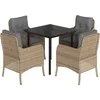 Image de vidaXL - 5-delige - Tuinset - met - kussens - poly - rattan - beige