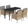 Image de vidaXL - 5-delige - Tuinset - met - kussens - poly - rattan - beige