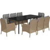 Image de vidaXL - 9-delige - Tuinset - met - kussens - poly - rattan - beige