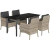 Image de vidaXL - 5-delige - Tuinset - met - kussens - poly - rattan - lichtgrijs